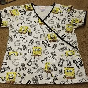 Spongebob Square Pants XS scrub top